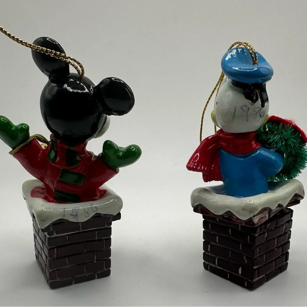Vintage‎ Disney KURT ADLER Holiday Ornament Set, Mickey Mouse and Donald Duck